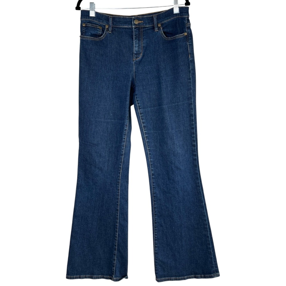 Lauren Jeans Co Womens Modern Flare Jeans Dark Wash Size 10 Preppy Cowgirl